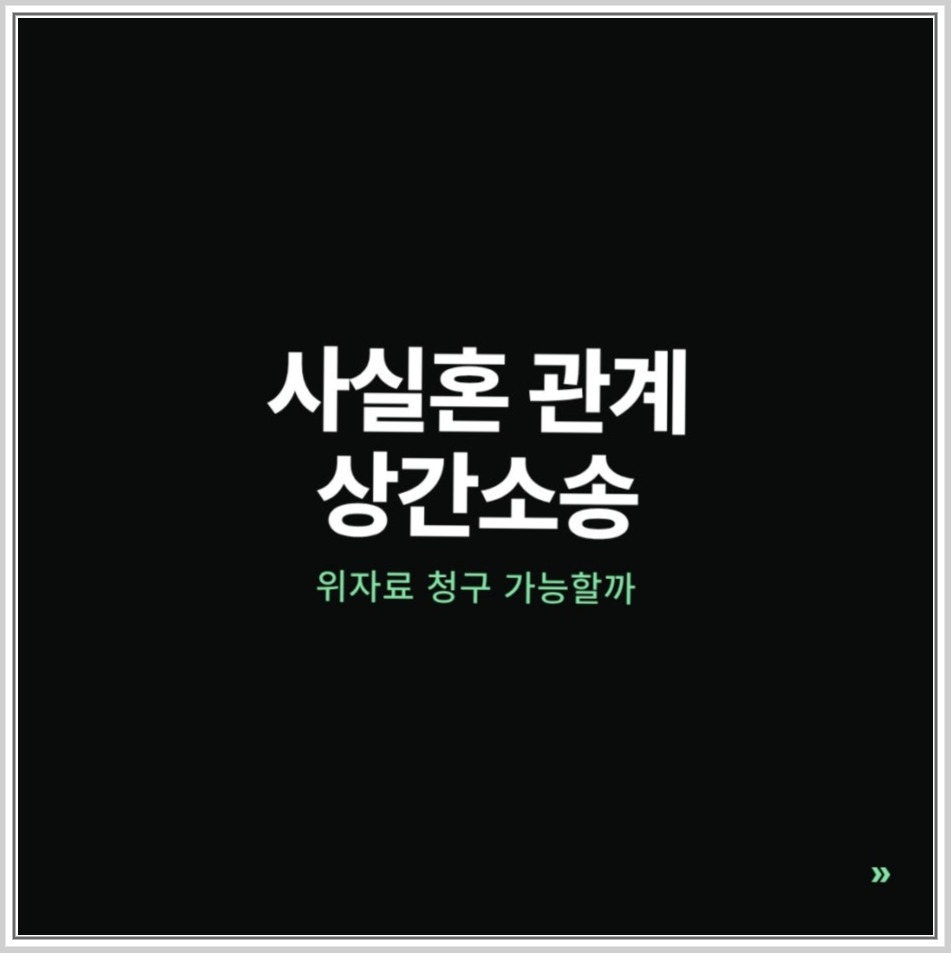군산 사실혼 상간소송, 동거와 사실혼을 구분해 위자료를 검토하세요 안내 이미지